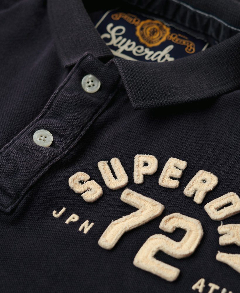 Vintage Athletic Polo-Eclipse Navy-Cgest logo view