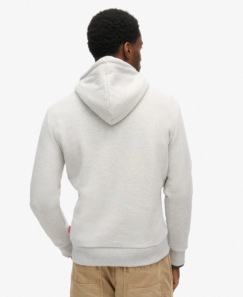 Duo Vintage Logo Hoodie-Glacier Grey Marl-Back view