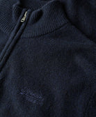 SUPERDRY Essential Embroidered Knitted Half Zip Navy Jumper Carbon Navy Marl side view