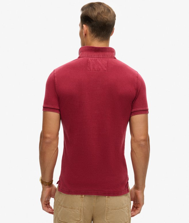 Vintage Athletic Polo-Rich Burgundy-Back view