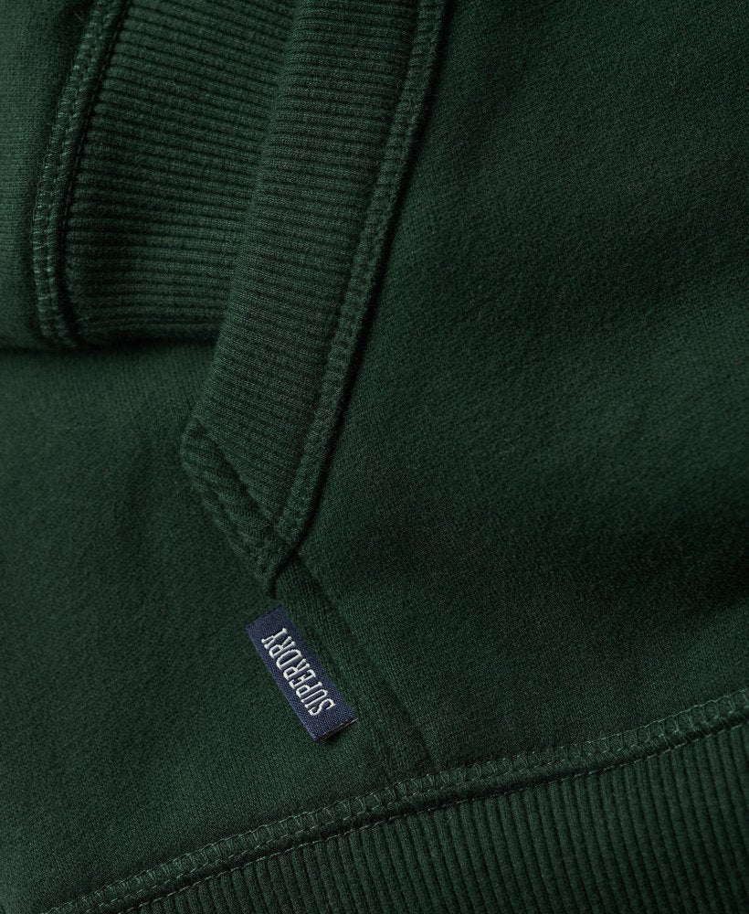 Men's Essential Logo Zip Hoodie-Forest Green-Pocket View