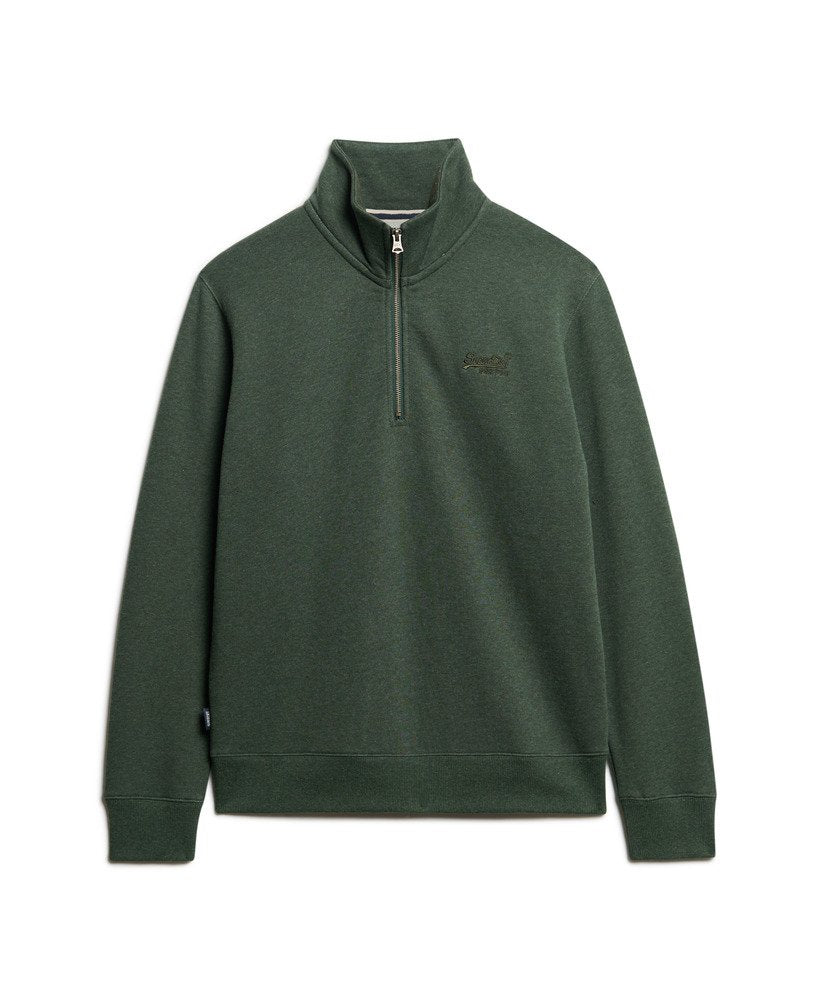 Essential Logo Forest Green Henley-Front view