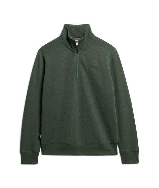 Green half-zip sweatshirt on a white background