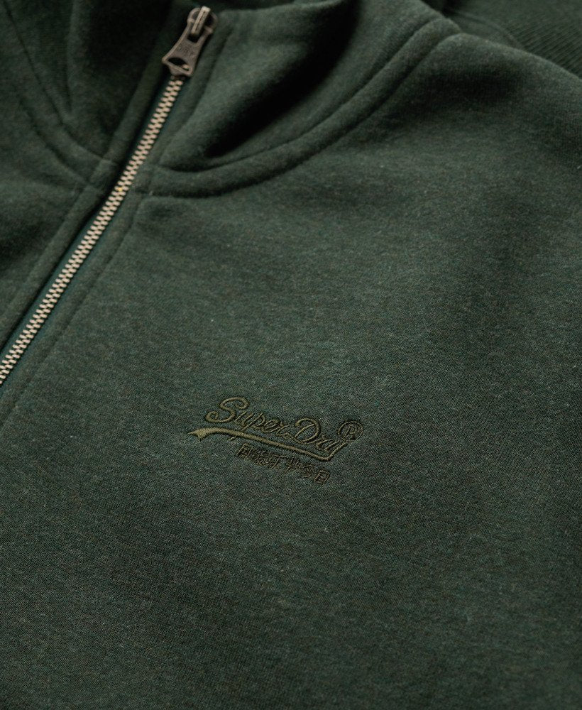 Essential Logo Forest Green Henley-Chest logo view