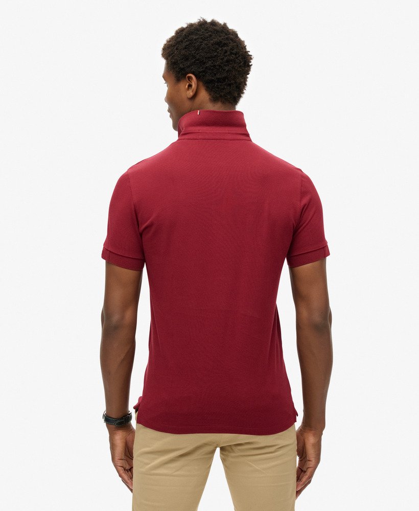 City Pique Polo-Stanton Red-Back view