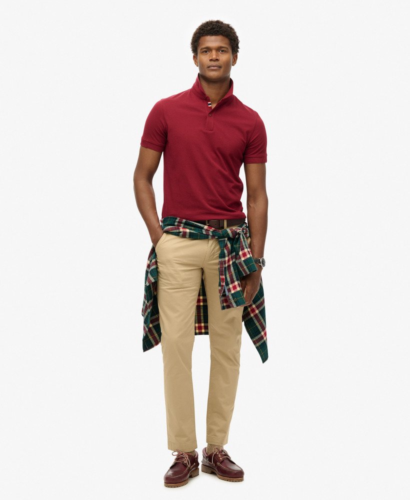 SUPERDRY City Pique Polo-Stanton Red Stanton Red model front view