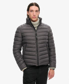 SUPERDRY Tweed Fuji Padded Jacket-Charcoal Marl CHARCOAL MARL detail view