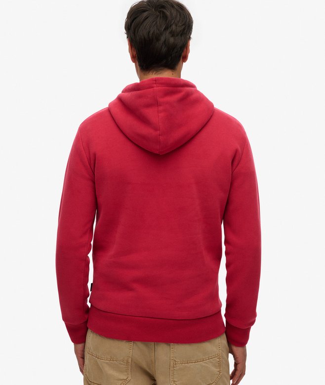 Embossed Vintage Logo Graphic Hoodie-Garnet Red-Back view