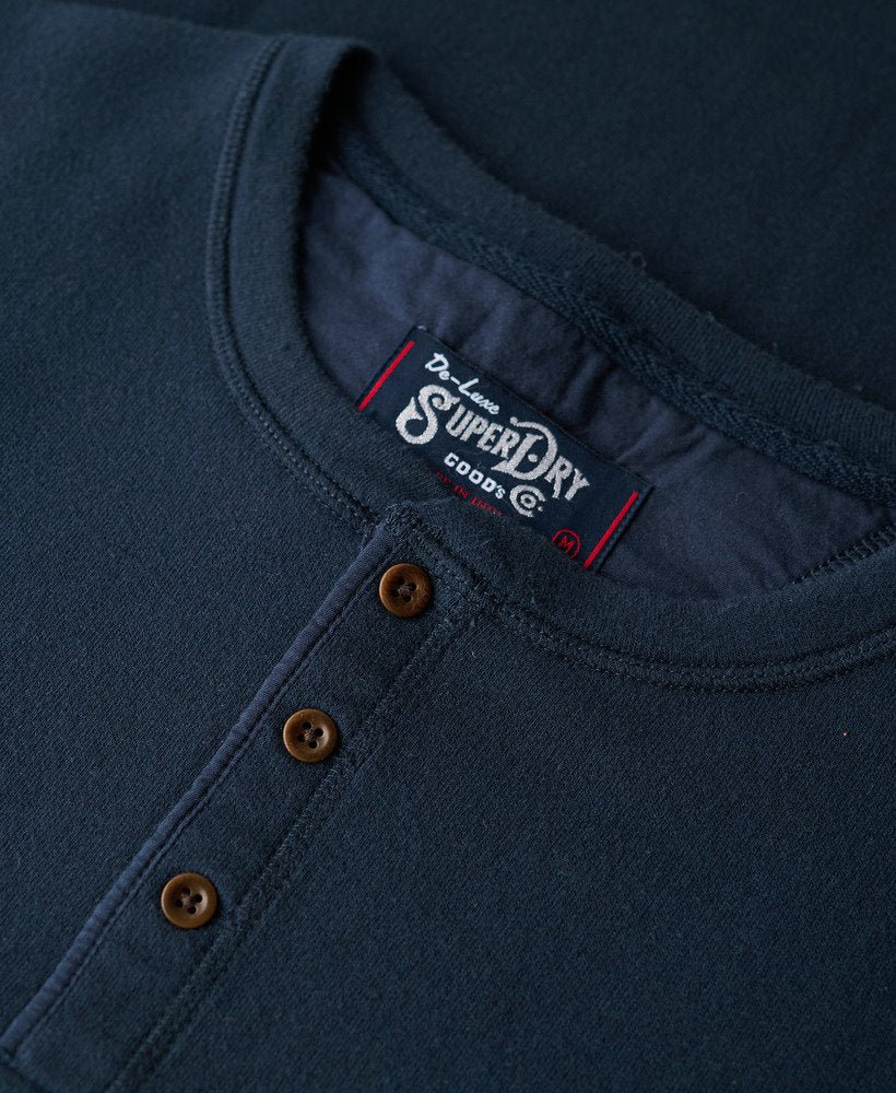 Merchant Grandad Top-Eclipse Navy-Button detail