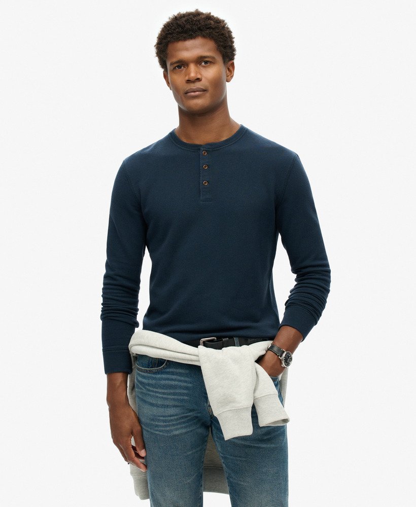 SUPERDRY Merchant Grandad Top-Eclipse Navy Eclipse Navy front view