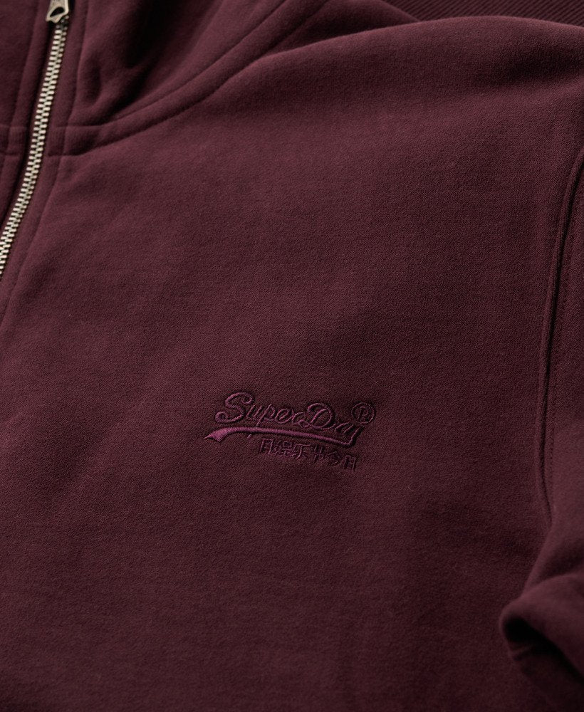 Essential Logo Henley-Rich Deep Burgundy-Chest logo view