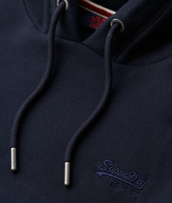 Essential Logo Hoodie-Eclipse Navy-Draw string view