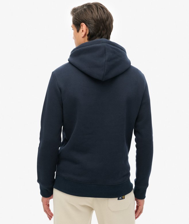 Essential Logo Hoodie-Eclipse Navy-Back view