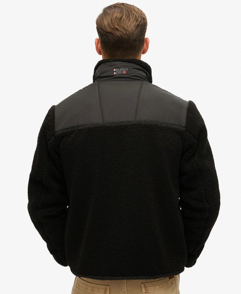 Relaxed Fleece Trekker Black Jacket- Back view