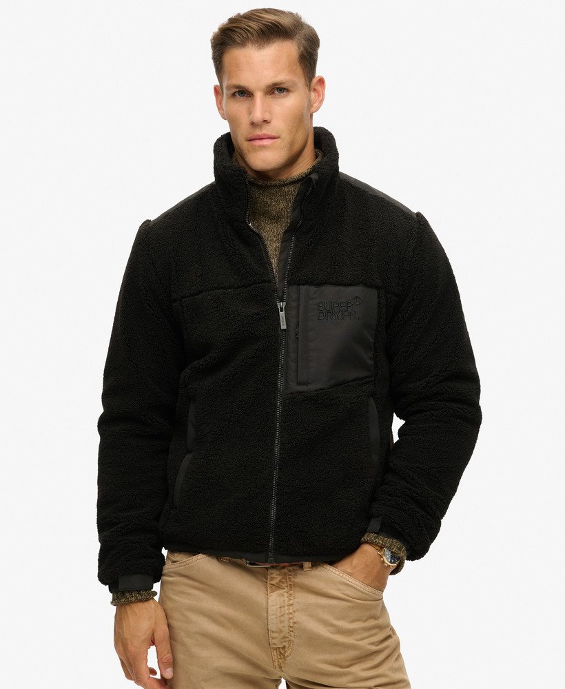 Relaxed Fleece Trekker Black Jacket