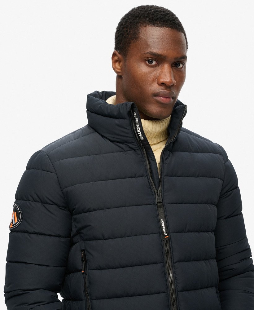 Fuji Embroidered Navy Padded Jacket-Side view