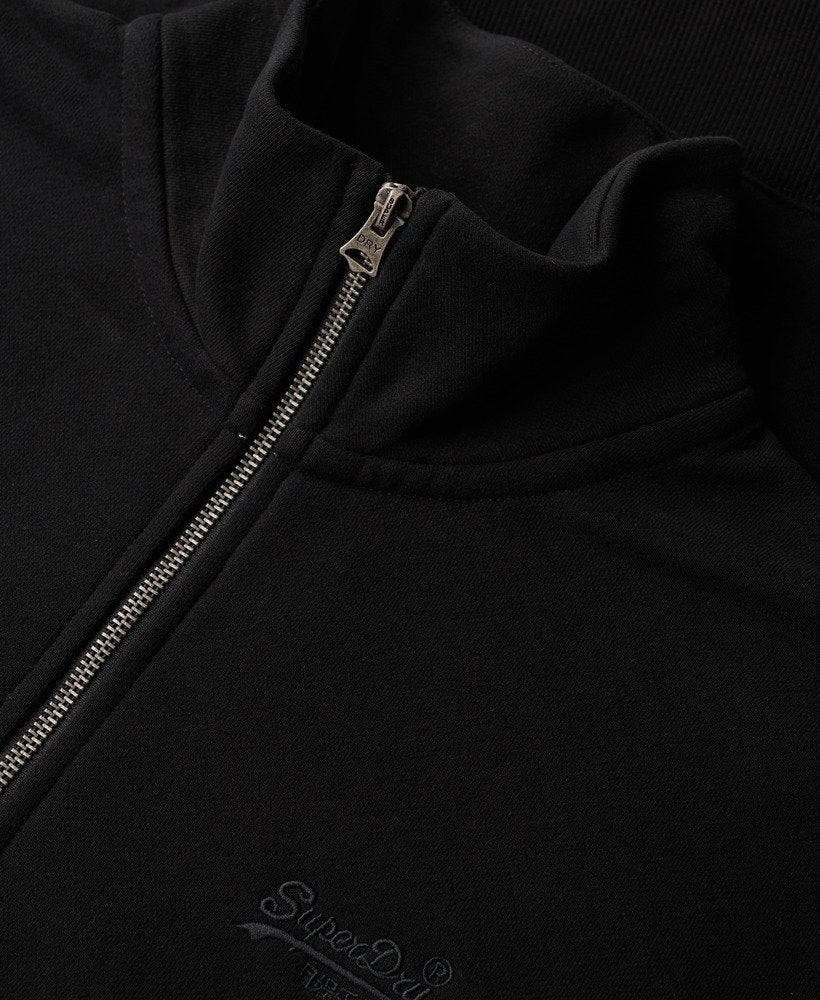 Essential Logo Henley-Black-Zip view