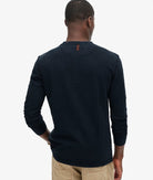 SUPERDRY Lw Textured Grandad Top-Eclipse Navy Eclipse Navy back view