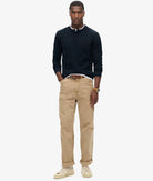 SUPERDRY Lw Textured Grandad Top-Eclipse Navy Eclipse Navy model front view