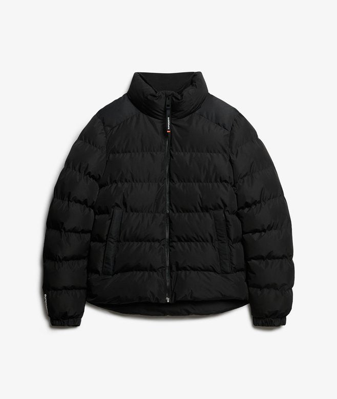 Sports Puffer Black Jacket-Front view