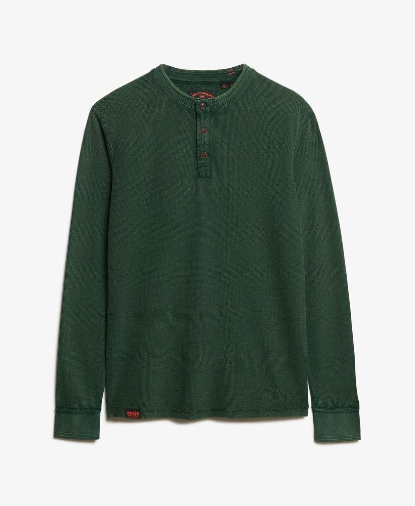 Vintage Textured Grandad Top-Enamel Green-Front view