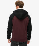 SUPERDRY Essential Baseball Ziphood- Burgundy/Black Rich Deep Burgundy/Black detail view