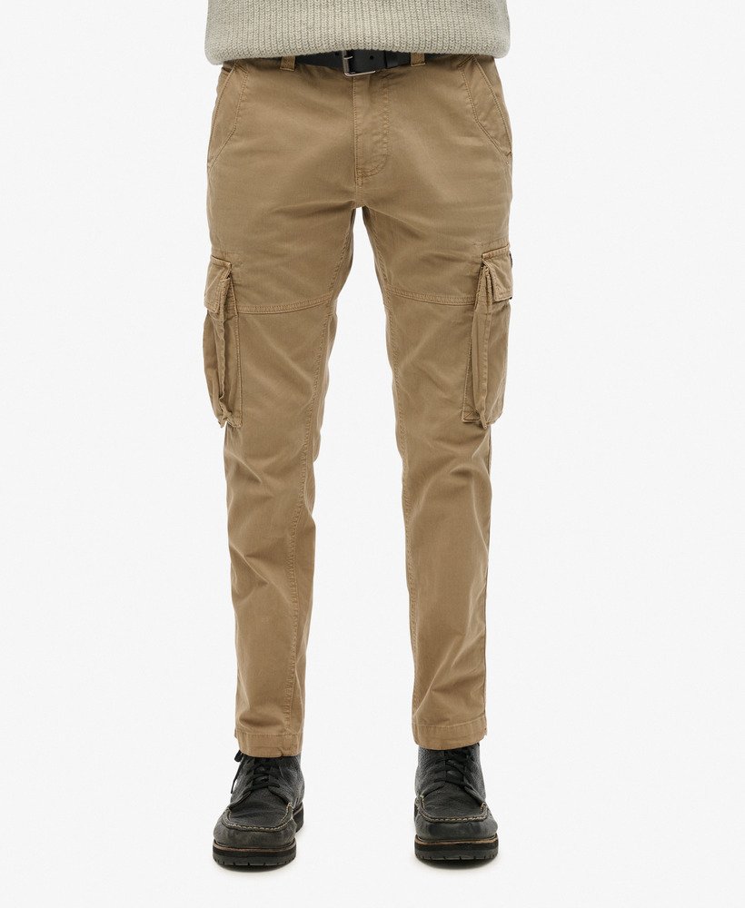 Front view of Superdry Core Cargo Pant in Tan Khaki
