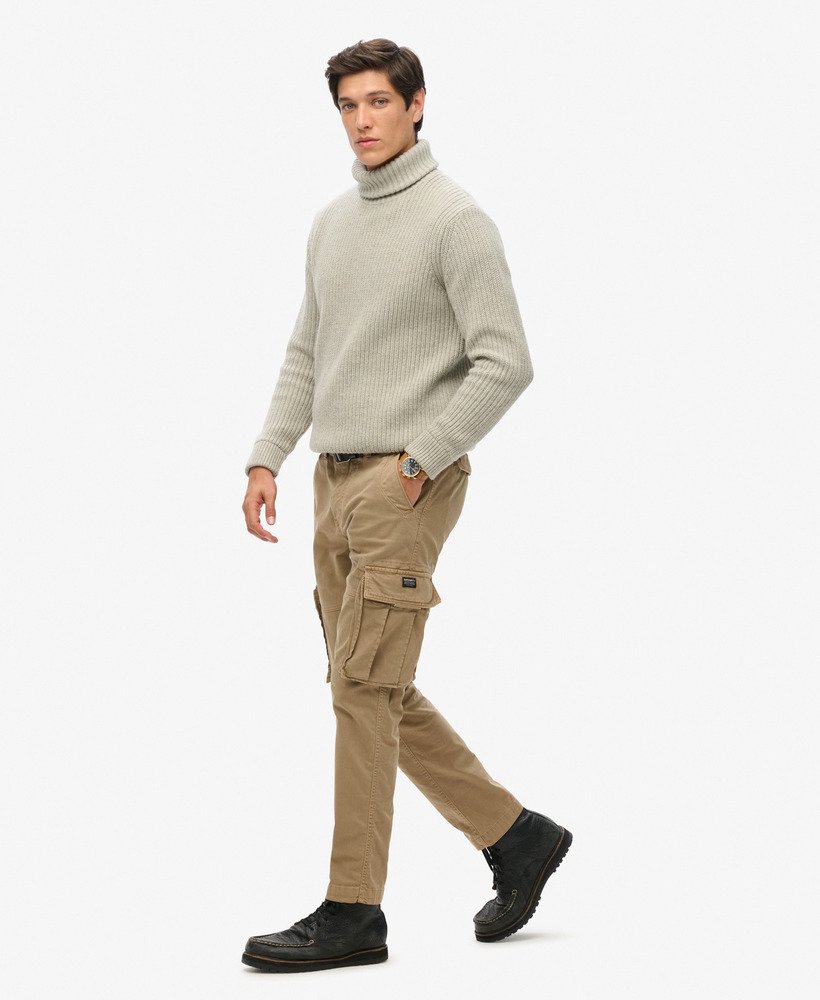 Side view of Superdry cargo trousers