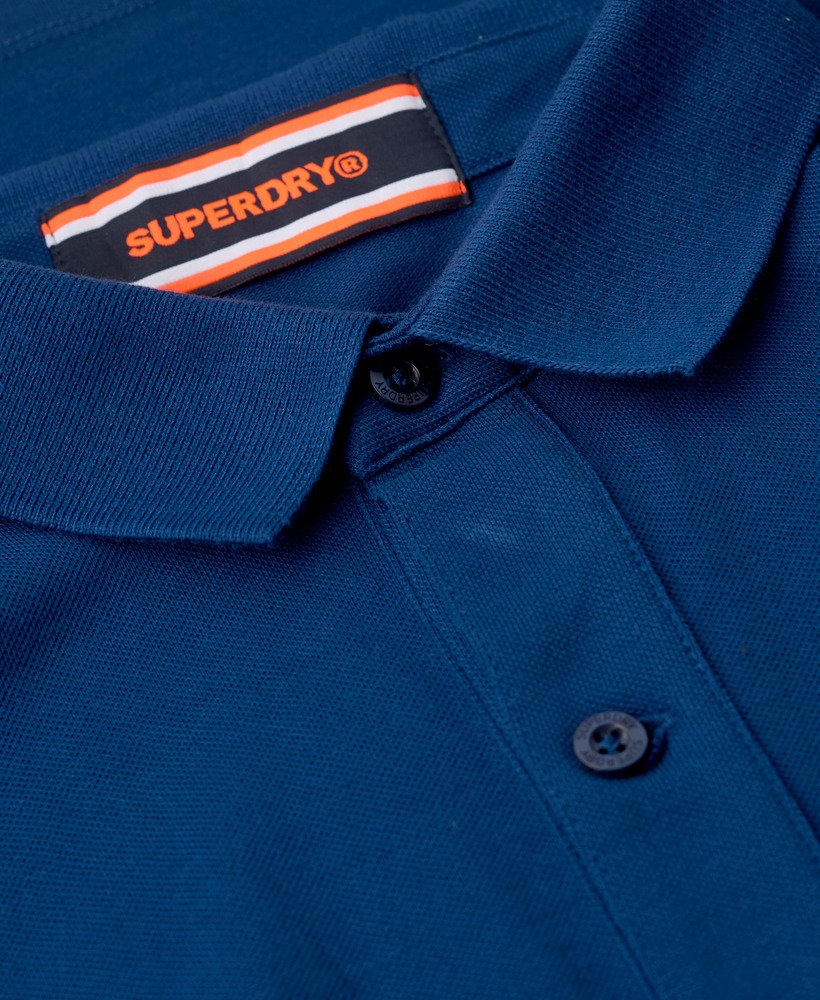 City Pique Polo-Pilot Mid Blue-Collar detail