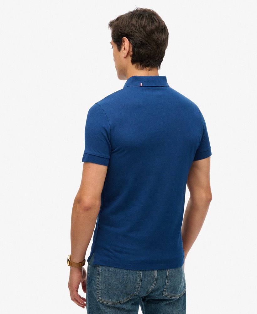 City Pique Polo-Pilot Mid Blue-Back view