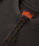 SUPERDRY Lightweight Textured Grandad Top-Washed Black WASHED BLACK side view