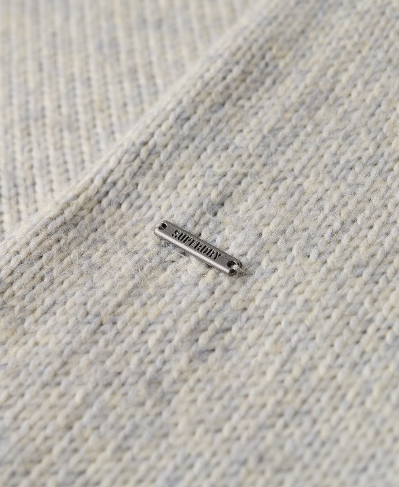 Brushed Roll Neck Jumper-Glacier Grey-Fabric detail