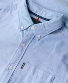 SUPERDRY Essentials Oxford Azure Blue Shirt AZURE BLUE CHAMBRAY OXFORD side view