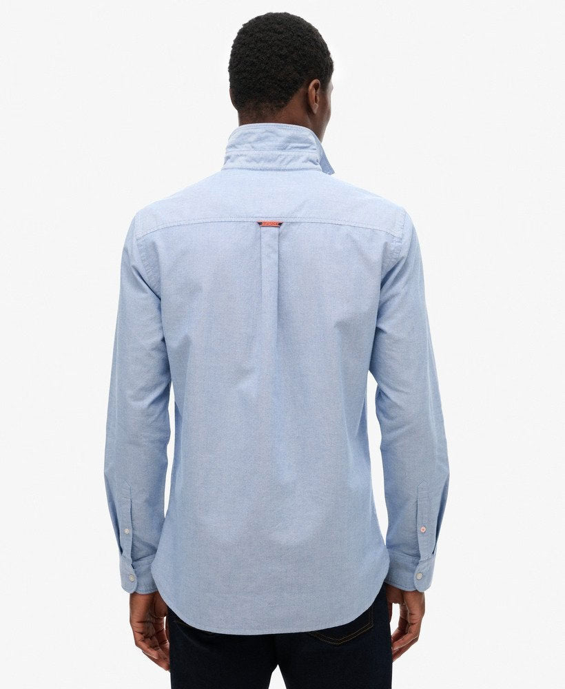 SUPERDRY Essentials Oxford Azure Blue Shirt AZURE BLUE CHAMBRAY OXFORD detail view