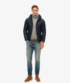 SUPERDRY Hooded Fuji Lite Eclipse Navy Jacket Eclipse Navy model front view