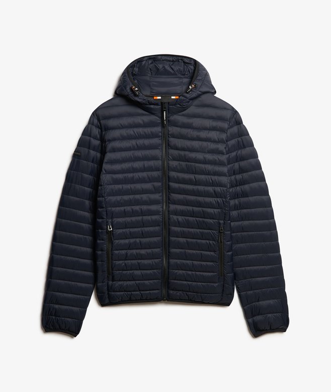 SUPERDRY Hooded Fuji Lite Eclipse Navy Jacket Eclipse Navy flat front view