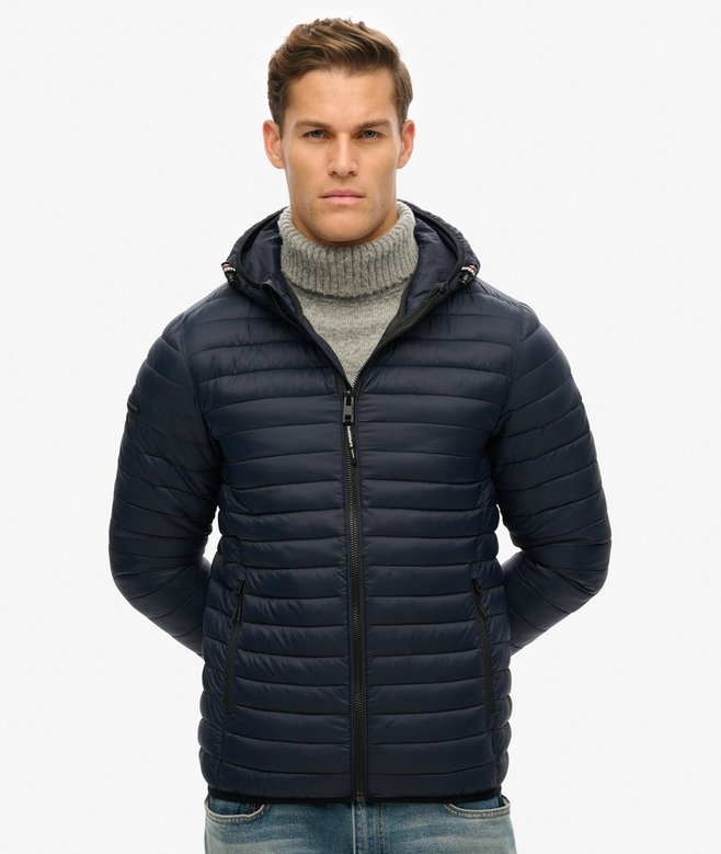 SUPERDRY Hooded Fuji Lite Eclipse Navy Jacket Eclipse Navy side view
