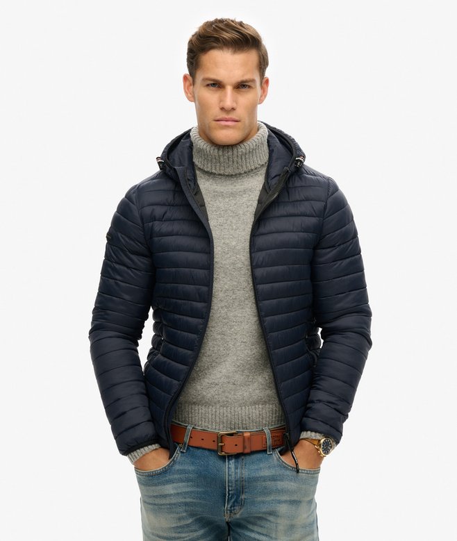 SUPERDRY Hooded Fuji Lite Eclipse Navy Jacket Eclipse Navy front view