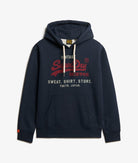 SUPERDRY Vintage Logo Heritage Relaxed Hoodie-Navy Marl Trench Navy Marl side view
