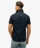 SUPERDRY Oxford Short Sleeve Shirt-Eclipse Navy Eclipse Navy back view