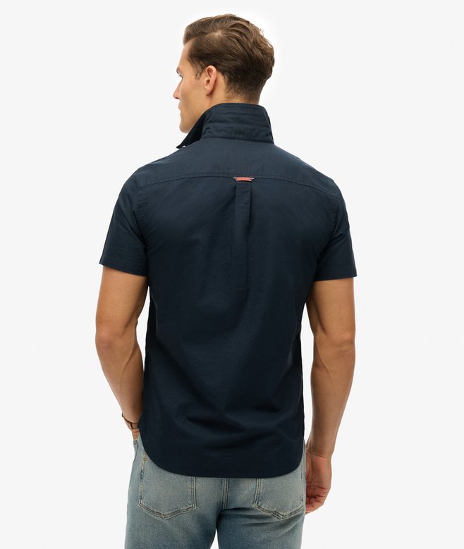 SUPERDRY Oxford Short Sleeve Shirt-Eclipse Navy Eclipse Navy back view