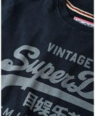 SUPERDRY Vintage Logo Classic Tee-Eclipse Navy Eclipse Navy model front view
