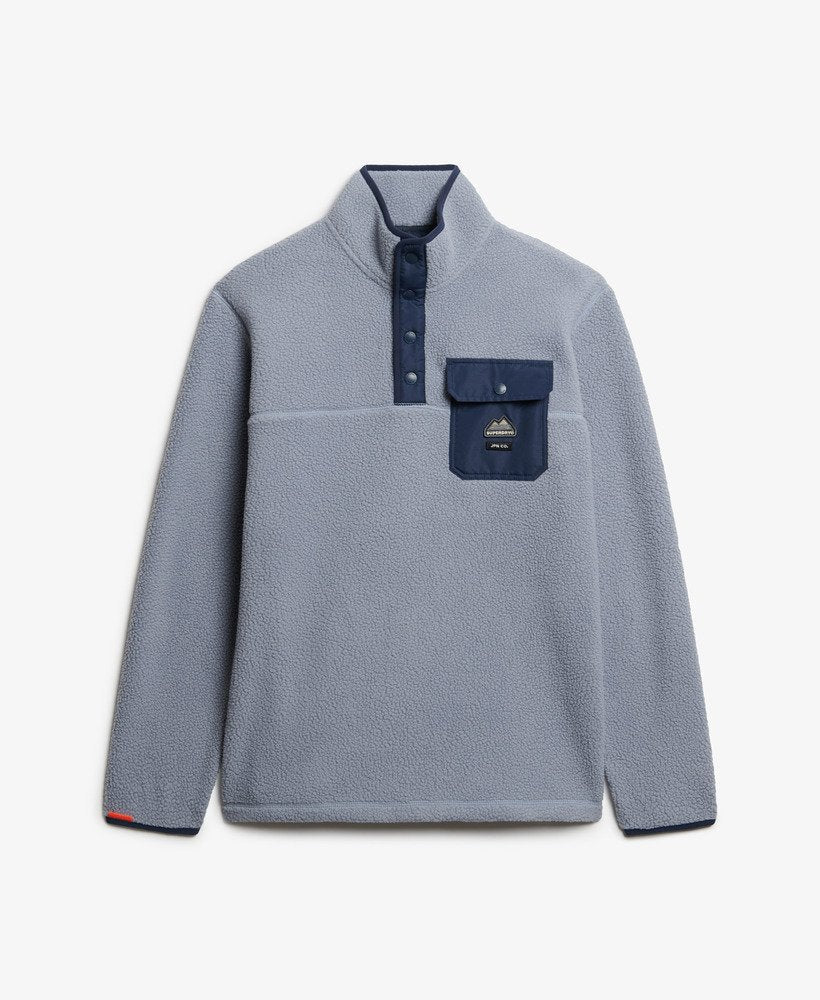 Fuji Fleece Half Zip-Washed Denim Blue