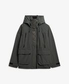 SUPERDRY Hooded Ultimate Embroidered Windbreaker-Dark Dull Charcoal Dark Dull Charcoal front view