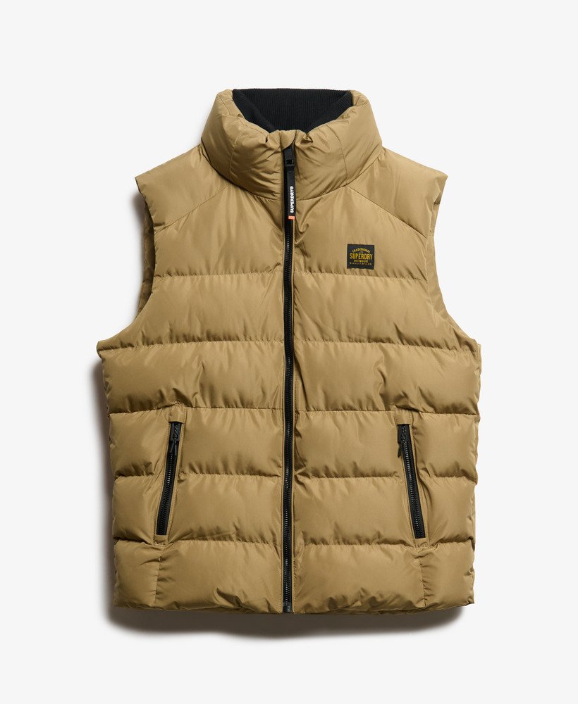 SUPERDRY Sports Puffer Rock Stone Gilet Rock Stone front view