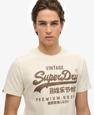 SUPERDRY Vintage Logo Workwear Relaxed Tee-Riff White Riff White back view