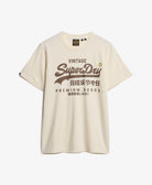 SUPERDRY Vintage Logo Workwear Relaxed Tee-Riff White Riff White flat front view