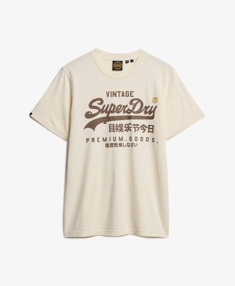 SUPERDRY Vintage Logo Workwear Relaxed Tee-Riff White Riff White flat front view