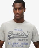 SUPERDRY Vintage Logo Heritage Relaxed Tee-College Grey Marl College Grey Marl back view