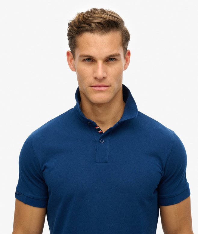 City Pique Pilot Mid Blue Polo